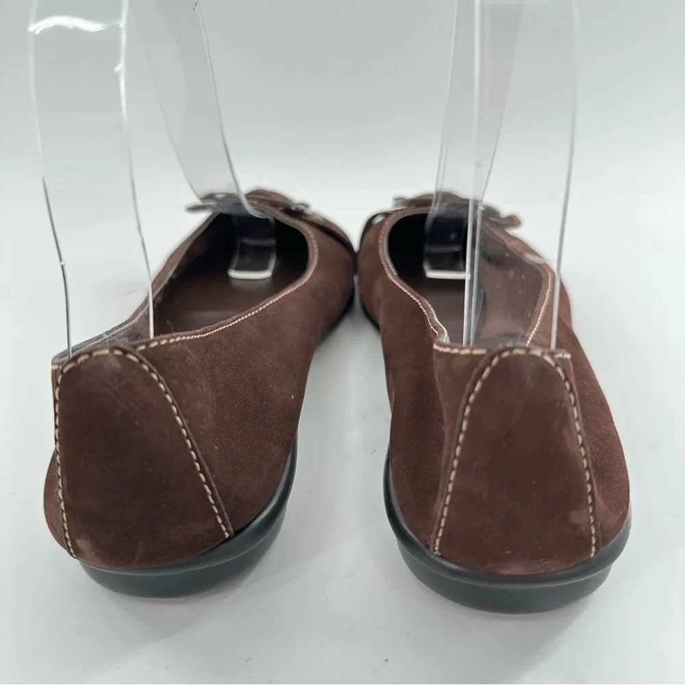 Aerosoles womens flats size 7.5 chocolate brown suede buckle old money loafers